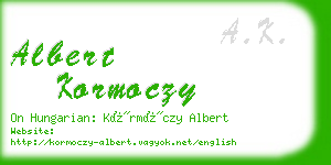 albert kormoczy business card